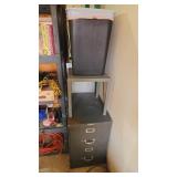 Two Drawer Filing Cabinet, Metal Table