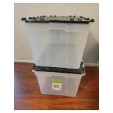 (2) storage containers