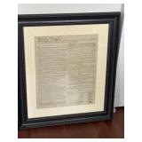 21"x24"Declaration Of Independence Framed