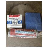 Husky 12 Pk Plastic Drop Cloths, Tarp, Plastic