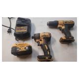 2 DeWalt Drills, 1 Dewalt 5 AMP X.R 20 Volt