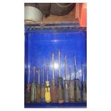 Lot of different types of screwdrivers.