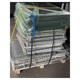 Stack of wire mesh shelving