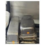 Assorted stainless steel steam table pans