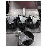 (4)Commercial SS Casters 5ï¿½ Threaded With Pedal