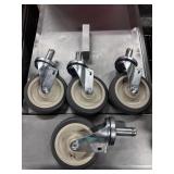 (4) Commercial Grade SS Casters 5" Pop
