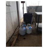 (3) Propane Tanks and Trashcan