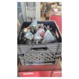 Bin of castor parts and pieces