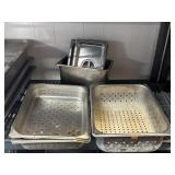 3 Strainer Pans & stainless steel steam table pan