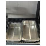 (2) stainless steel steam table pans