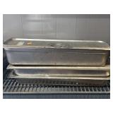 3 stainless steel steam table pans with lids 21"x