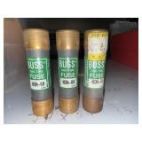 (3) 4 Bussmann One Time Fueses 60A, 60A, 50A