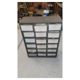 Container full of hardware and electrical