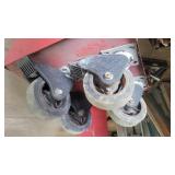 A set of 4 heavy duty locking swivel casters, 6