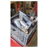 A bin of miscellaneous castor legs parts and
