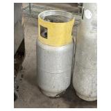 33.5lb steel propane tank cylinder with a gauge