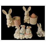 VTG Ceramic Easter Bunny Decor