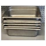 6 Stainless Steel Steam Table Pans 12.5"x10"x4"