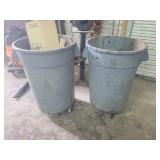 (2) trash cans on wheels