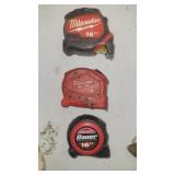 Three tape measures milwaukee milwaukee brand two
