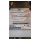 3 partial rolls of plastic sheeting painter