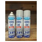 3 cans sprayway stainless cleaner