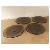 (4) Oval Glass Plates Smokey Gray