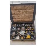 Metal container full of electrical components