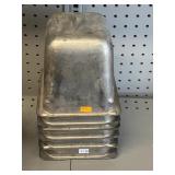 (6) stainless steel steam table pan 7"x6"