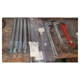 Miscellaneous lot including three large pipe
