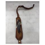 Leather Rifle Sling Brown Eagle Design