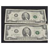 (2) 2003 $2 Bills