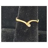 Small 14K Diamond Solitaire Sz 7.25