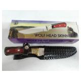 9.5" WOLF HEAD SKINNER KNIFE
