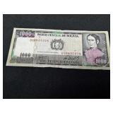 Vintage 1000 Bolivian Pesos