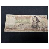 1963 1000 Mexican Pesos Bill
