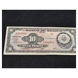 1963  10 Mexican Pesos Banknote