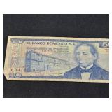 50 Mexican Pesos Banknote, Specifically an Older