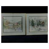 Snowy Town of Vail Watercolors