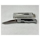 POCKET KNIFE STAINLESS STEEL BLADE ALUMINUM
