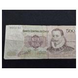 500 Chilean Peso Banknote from 1997.