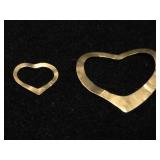 (2) 14K Gold Hearts .15 Grams