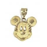VTG 10K Gold Tone Mickey Mouse Pendant 1"