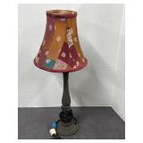 VTG Bell shaped 19" lamp Paisley patchwork clip