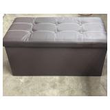 29"x 15"x14" Folding Storage Faux Leather Stool