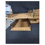 Wicker & Faux Leather Desk Organizers