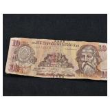 10 Honduran Lempiras Banknote, Featuring Josï¿½
