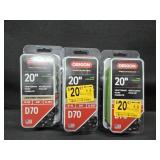 (3) NEW Oregon 20" D70 Saw Chains