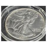 1987 American Silver Eagle Coin in Case
