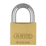 9 ABUS 55/40 BRASS PADLOCK WITH HARDENED STEEL